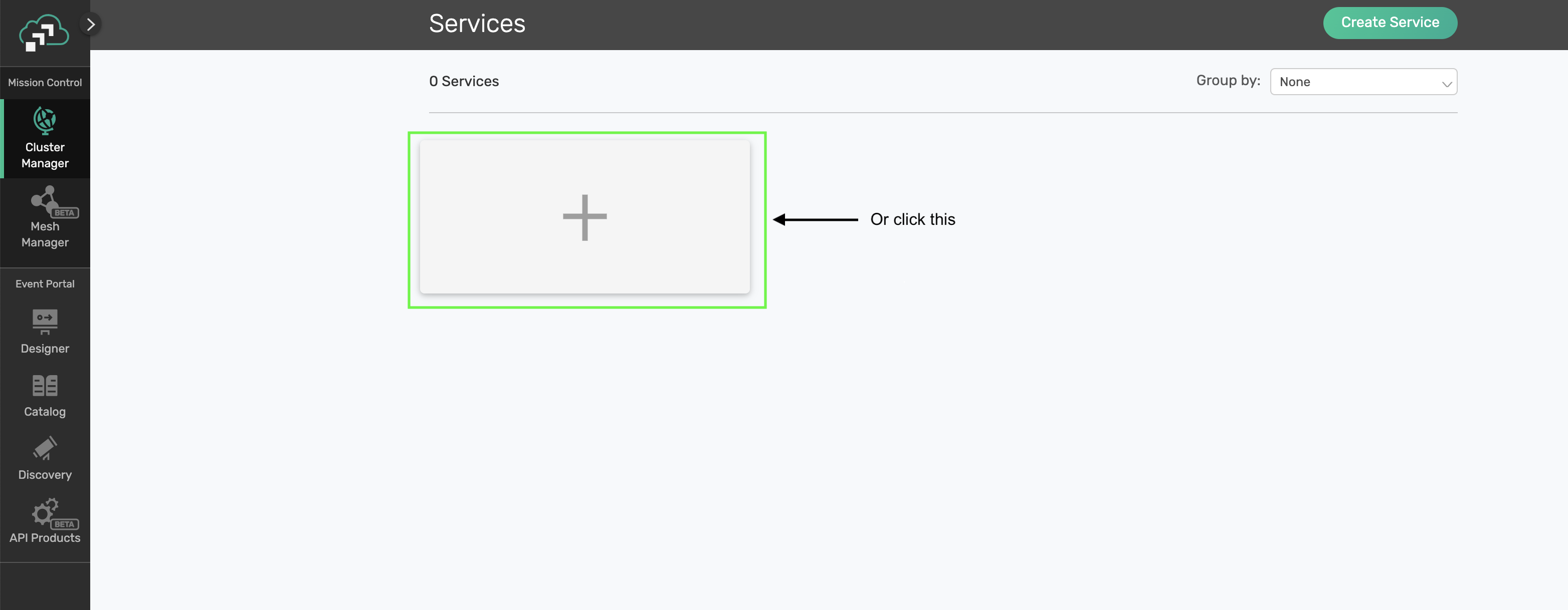 Solace Cloud Landing Page